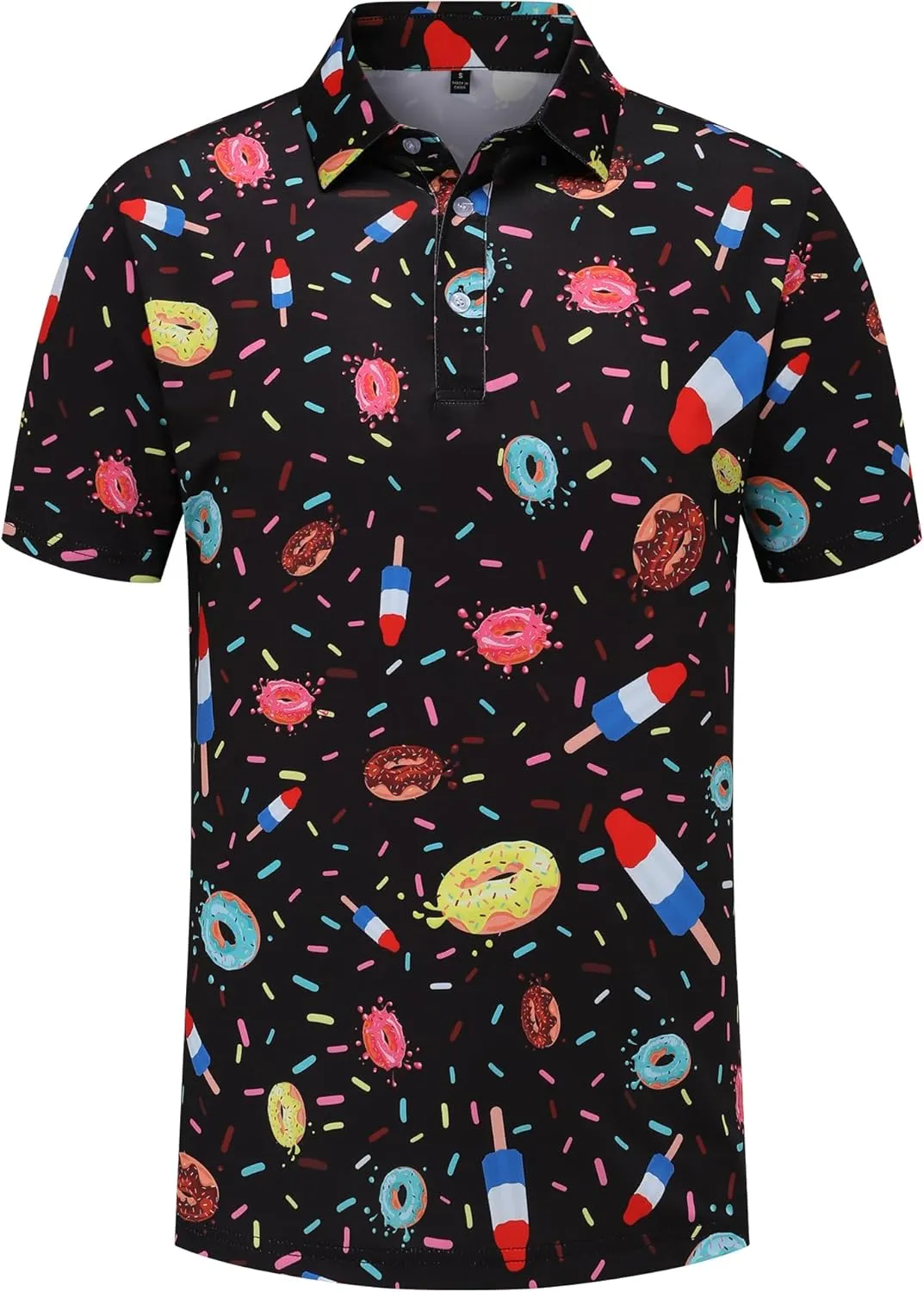 Golf Shirts for Men Short Sleeve Performance Moisture Wicking Dry Fit Funny Golf Polo Shirts for Men