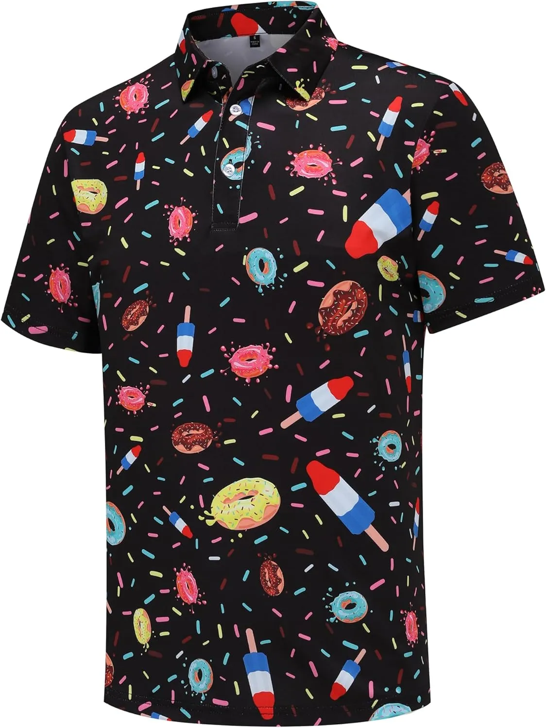 Golf Shirts for Men Short Sleeve Performance Moisture Wicking Dry Fit Funny Golf Polo Shirts for Men
