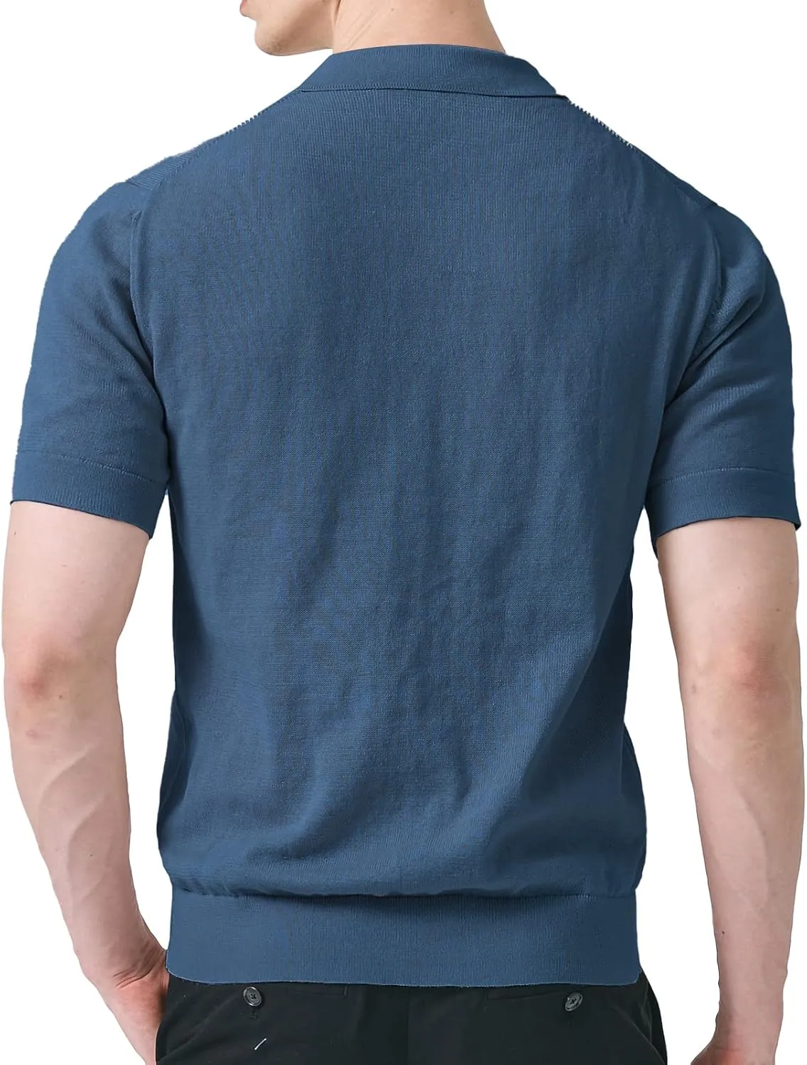 H2H Mens Knit Polo Shirts Short Sleeve Vintage Sweater Polo Summer Casual Shirts