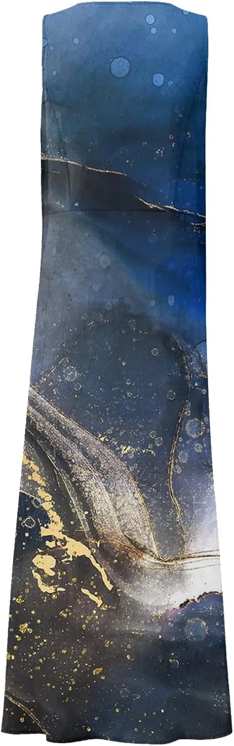 HXHYQKP Plus Size Dresses for Curvy Women - Sleeveless Summer Maxi Sun Dresses with Pockets