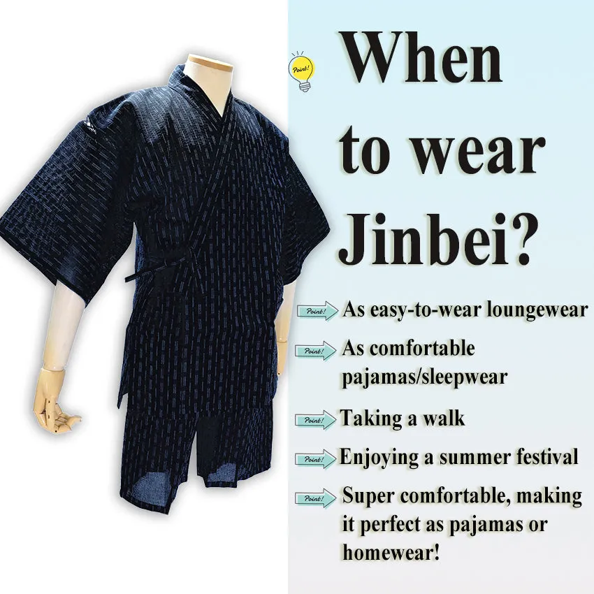 Men’s Cool & Comfortable Cotton-Blend Jinbei – A Japanese Summer Classic!