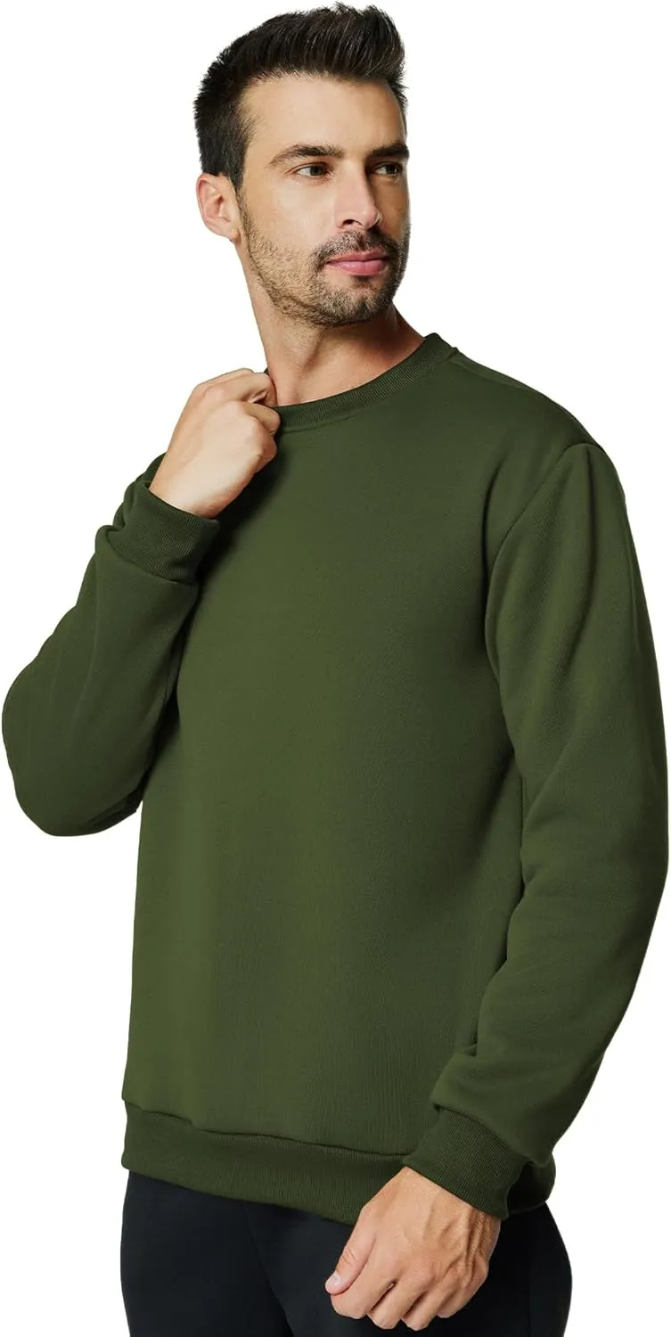 Men's Crewneck Sweatshirt Casual Long Sleeve Sweat Shirts Athletic Fleece Basic Pullover Shirts