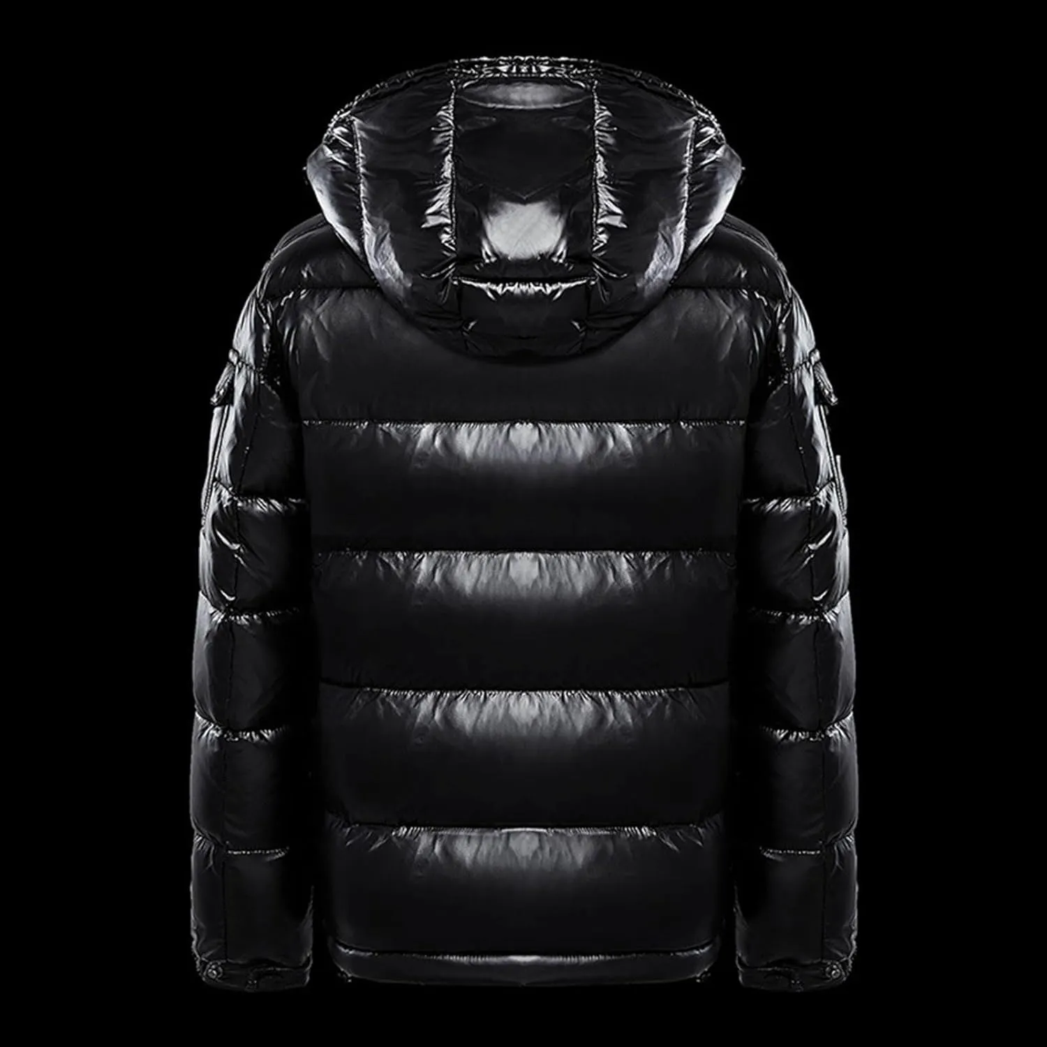Mens Hooded Puffer Jackets Stand Collar Shiny Down Jacket Thick Winter Parka Jacket Quilted Insulated Padded Coat