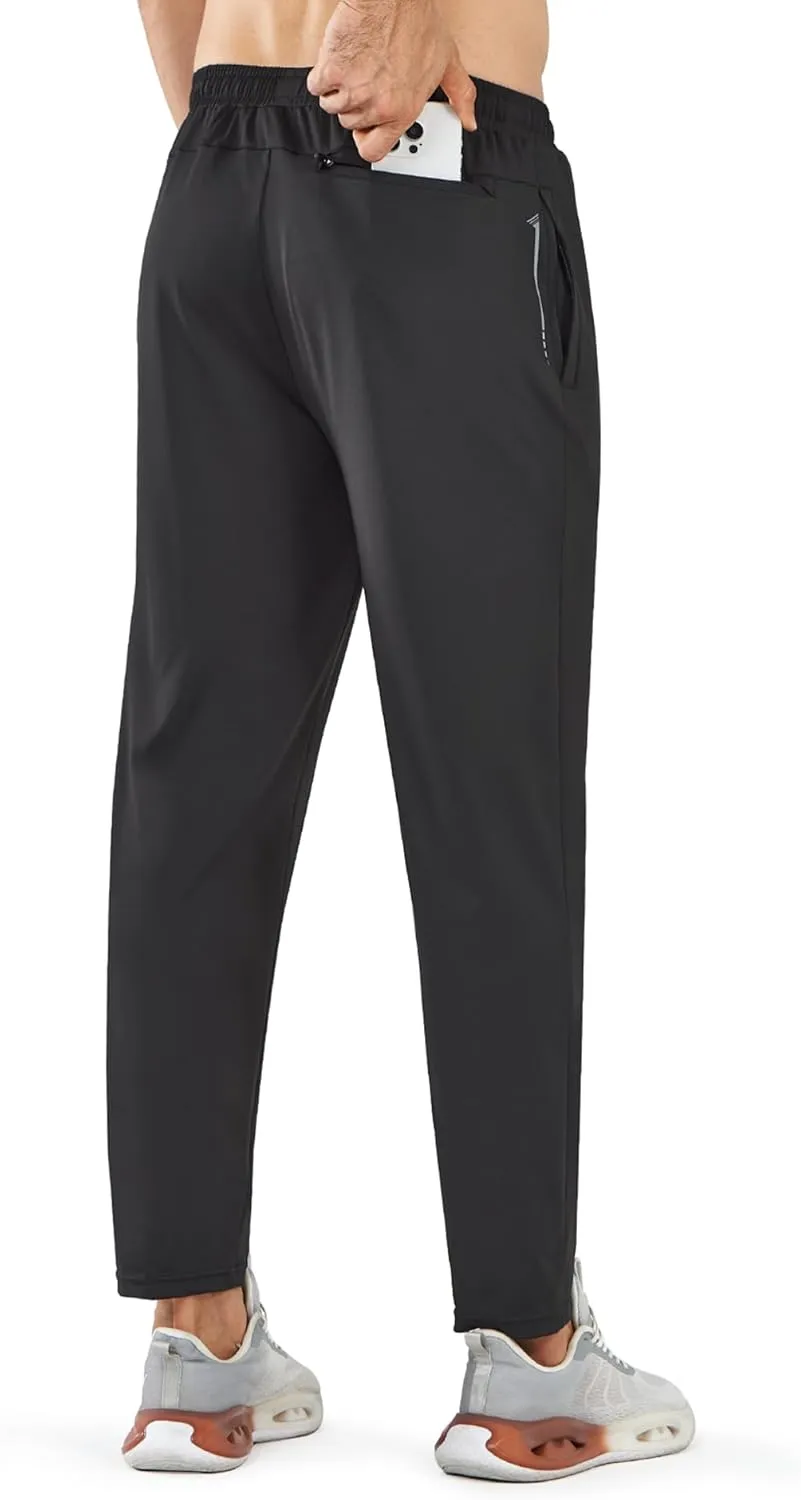 NORTHYARD Mens Athletic Track Pants Sweatpants with Zipper Pockets Workout Gym Jogger Pants Open Bottom