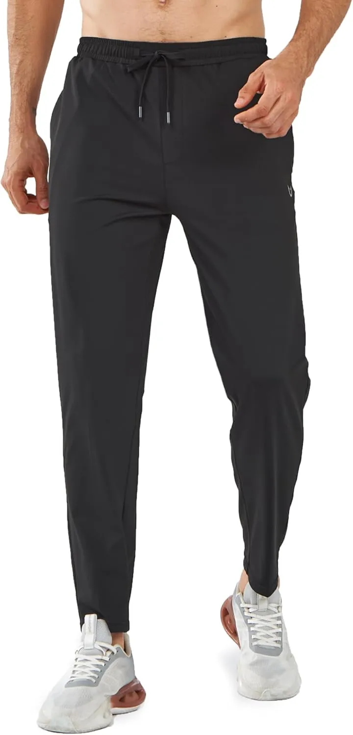 NORTHYARD Mens Athletic Track Pants Sweatpants with Zipper Pockets Workout Gym Jogger Pants Open Bottom
