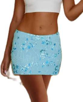 NUFIWI Women Sequin Glitter Mini Skirts Low Waist Sparkle Skinny Short Skirts Y2K Bodycon Shining Dance Party Skirt