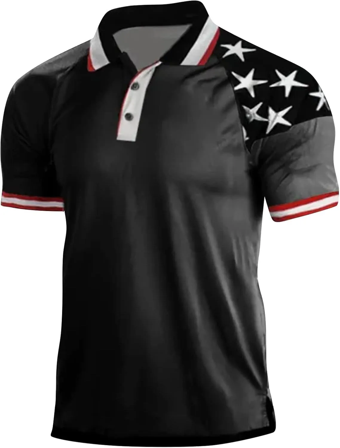 Patriotic American Flag Shirts for Men 1776 Independence Day 4th of July USA Short Sleeve Polo Shirt(S-3XL)