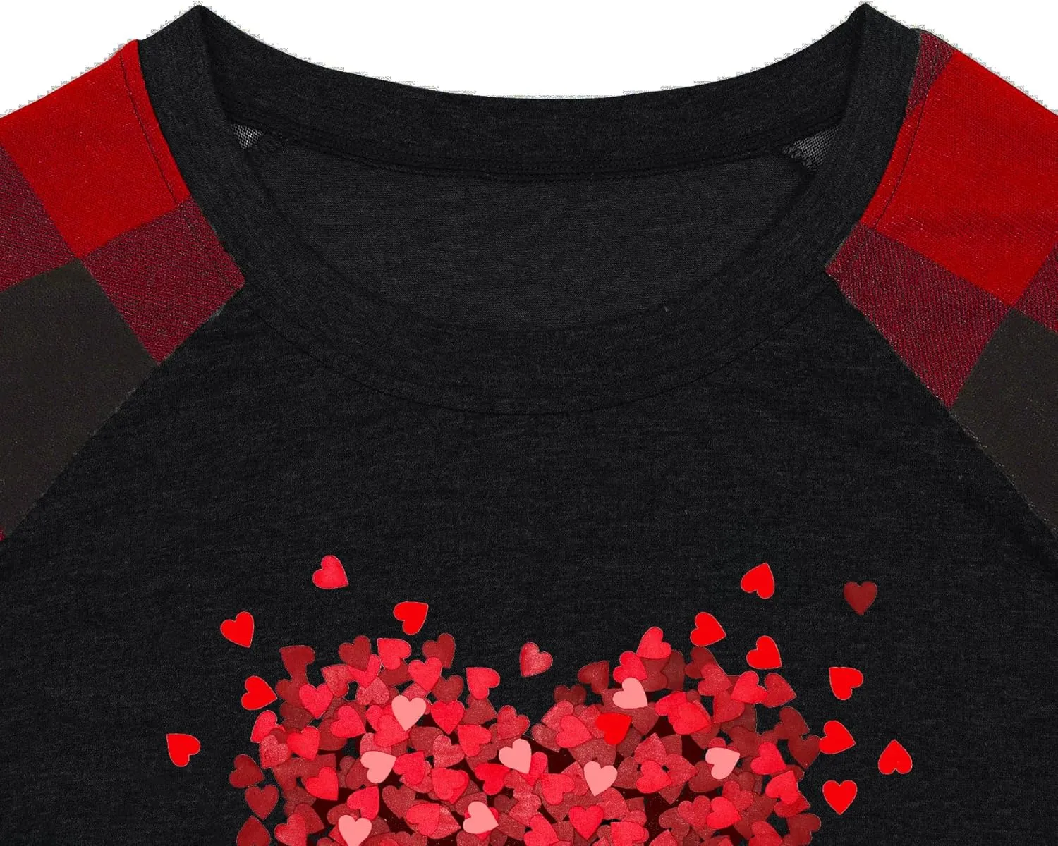 Plus Size Valentines Shirt for Women Cute Love Heart Graphic T-Shirt Long Sleeve Shirts for Her