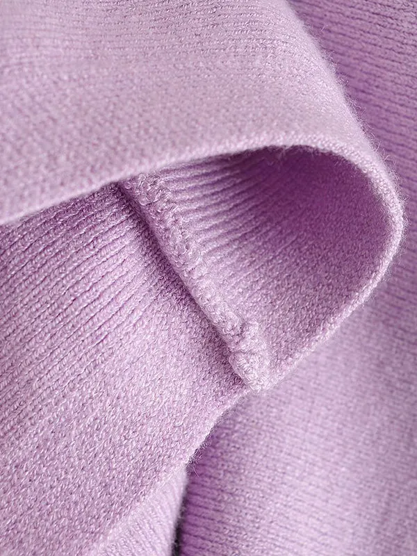 Solid Lapel Graceful Woolen Outerwear