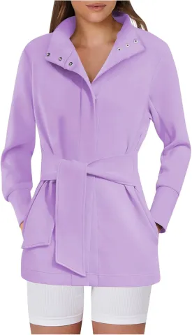 Women's Trench Coat Short Casual Spring Fall Fashion jackets 2024 Classic Lapel Overcoat Outerwear With Belt