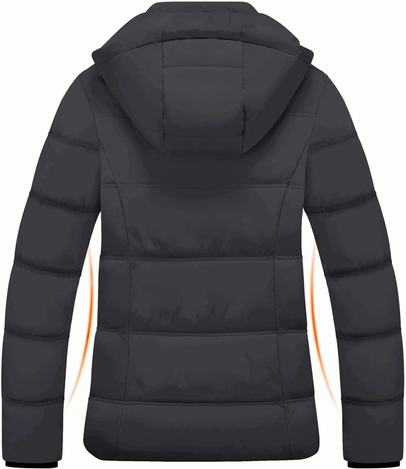 WULFUL Women's Winter Coats Lightweight Warm Thicken Puffer Jacket Waterproof Quilted Winter Jacket with Removable Hood